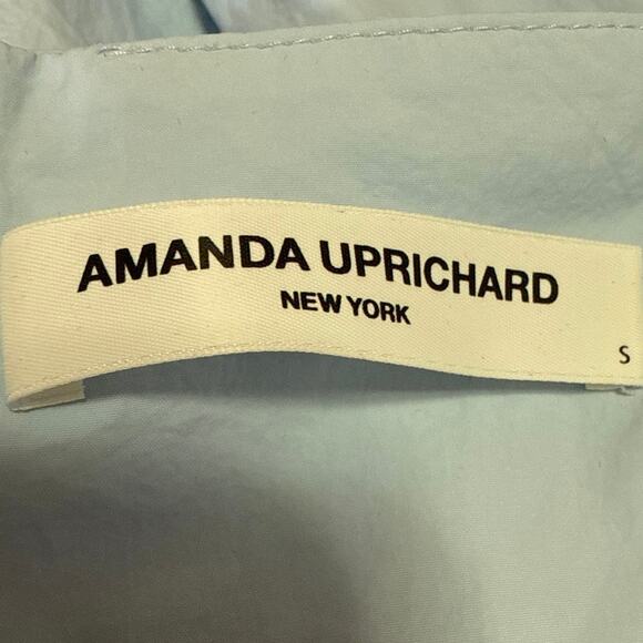Amanda Uprichard Ariana Blue Short Puff Sleeve Mini Babydoll A-line Dress Size S - Picture 4 of 5